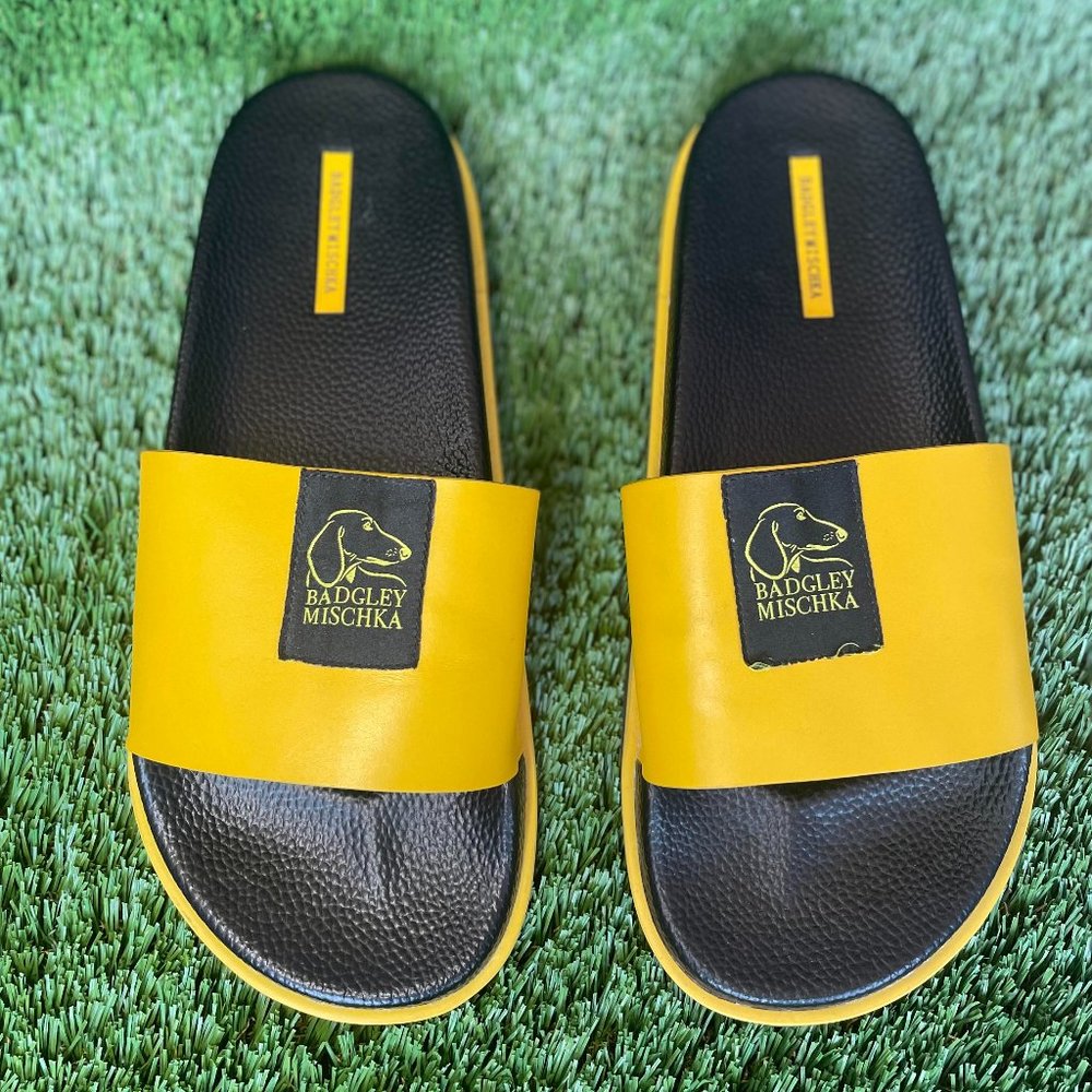 Badgley Mischka Yellow Paulson Slides (Size 10.5)